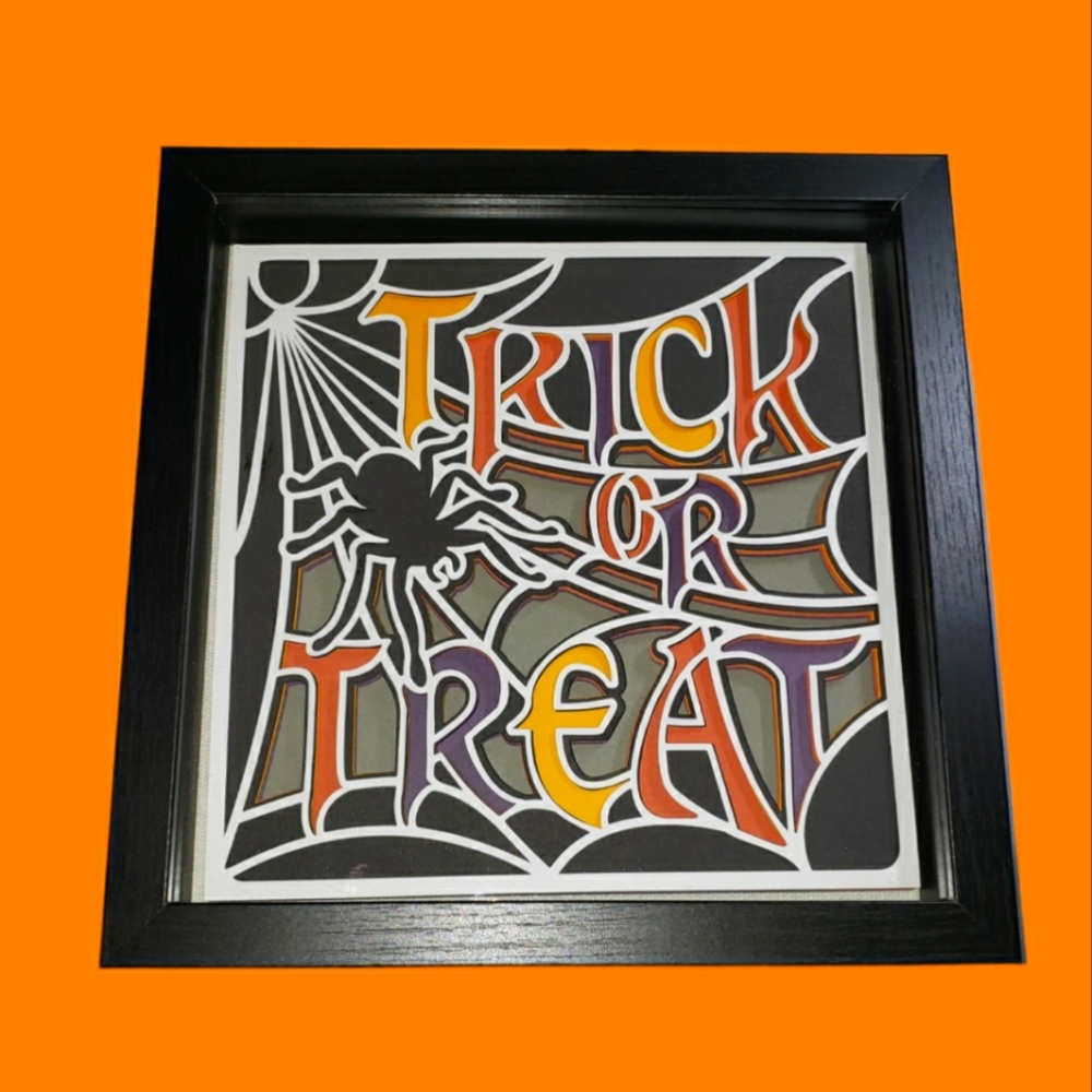 9×9 shadow box Halloween decor piece, handmade